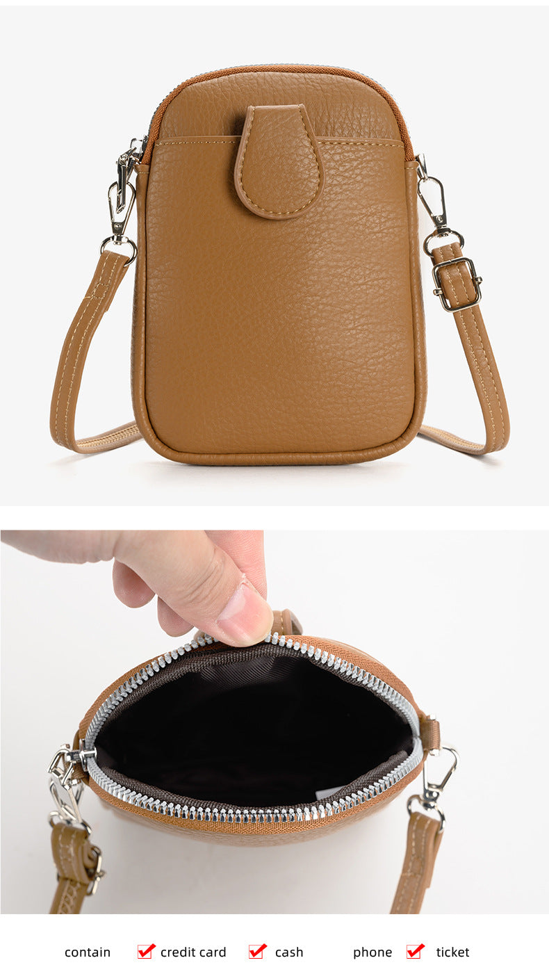 Coloured mini phone purse in white