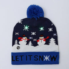 model showing winter knit accessories