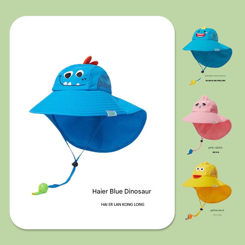 Yellow duck design kids' summer sun hat