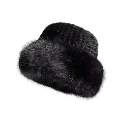 Cozy winter knitted beanie hat for women in white