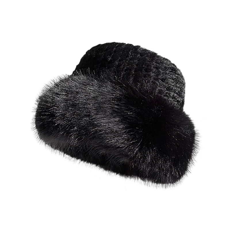 Cozy winter knitted beanie hat for women in white