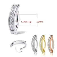 Detailed sparkling zircon navel ring image 3