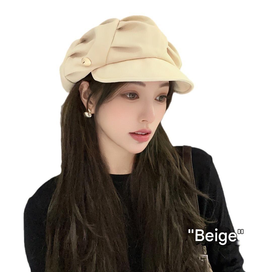 Chic beige beret for women