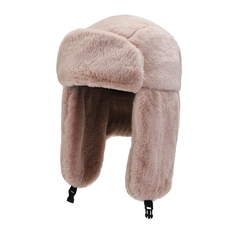 Stylish winter earflap hat in black colour
