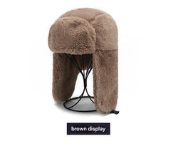 Stylish winter earflap hat in black colour