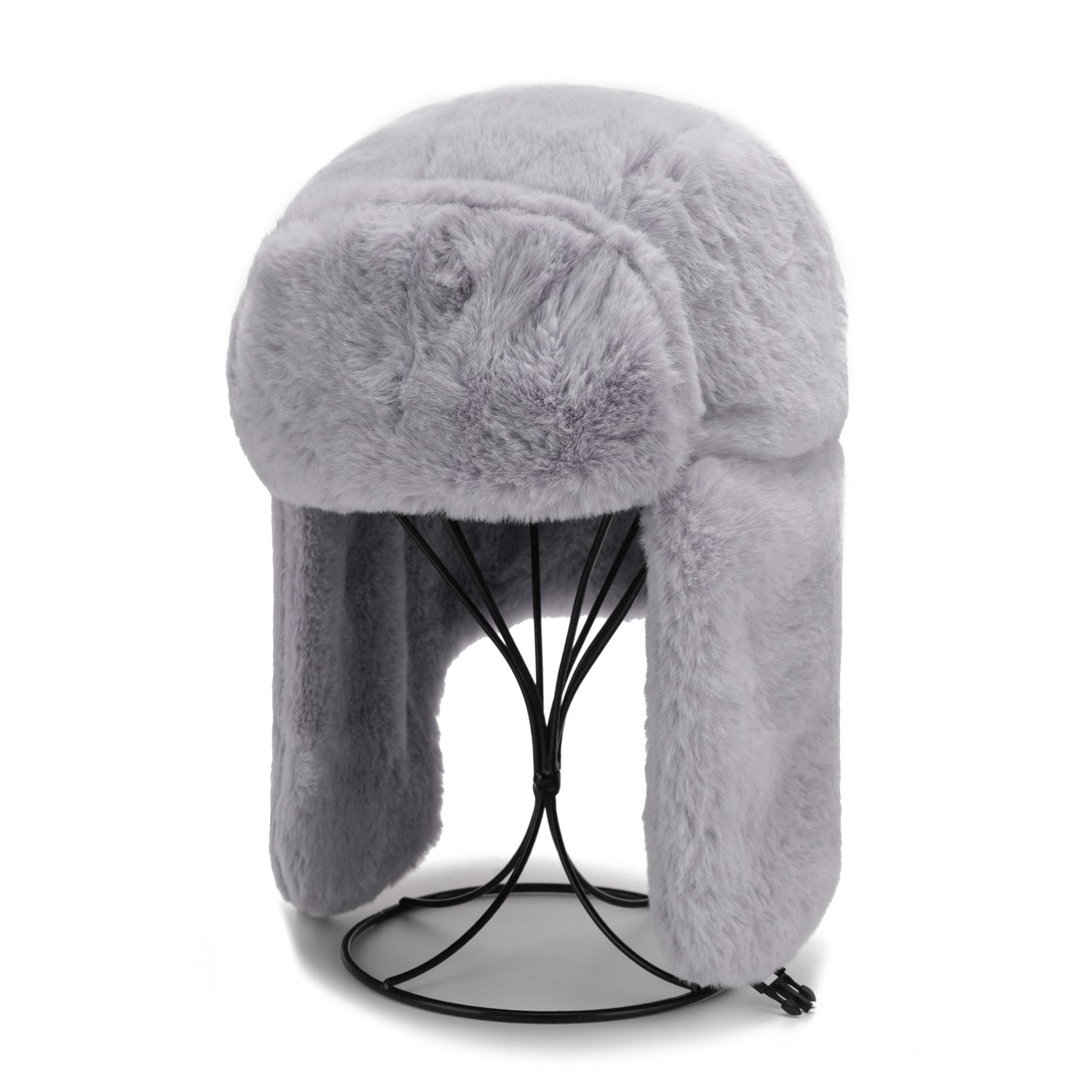 Stylish winter earflap hat in white colour