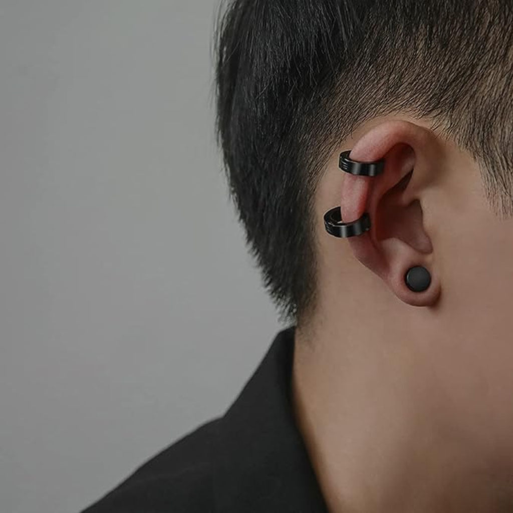 stylish stainless steel cross design earrings