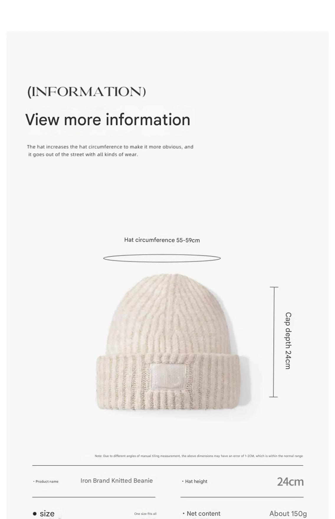 Versatile grey women's winter beanie hat