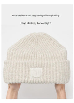 Classic black knit beanie accessory for women