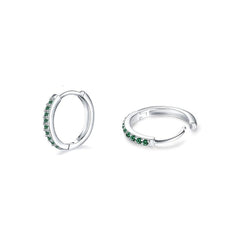 silver geometric earrings showcased