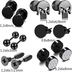 Stylish men's ear clips in black image 3