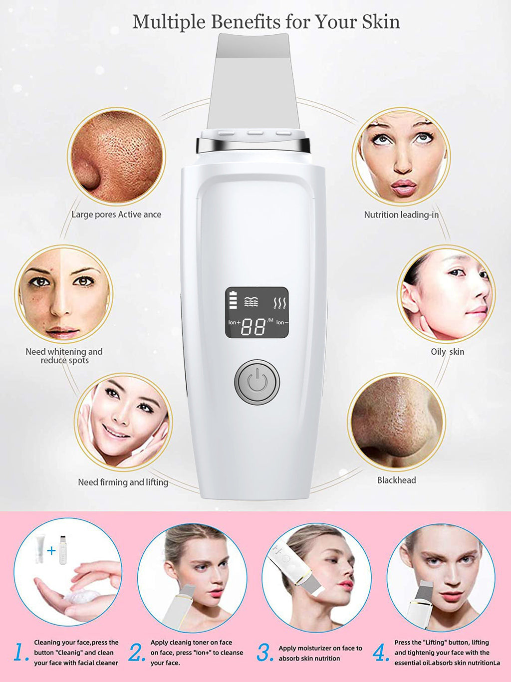 Portable skin scrubber for skincare routine