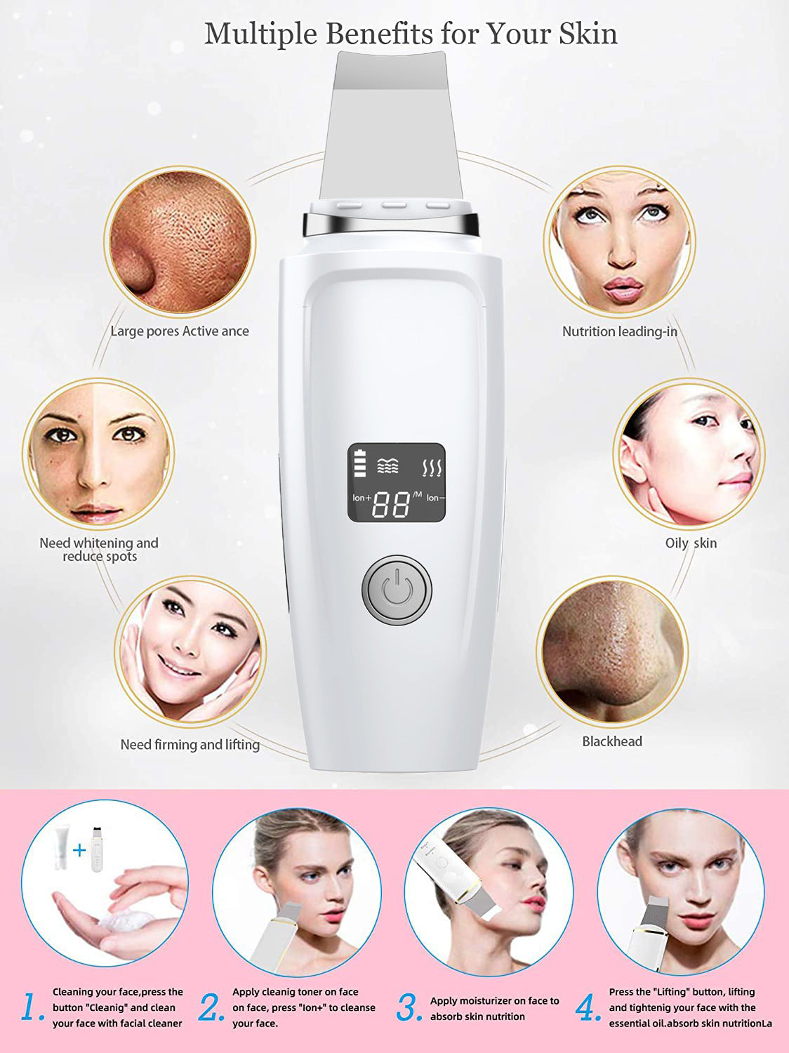 Portable skin scrubber for skincare routine