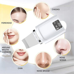 Ultrasonic facial scrub tool on a counter