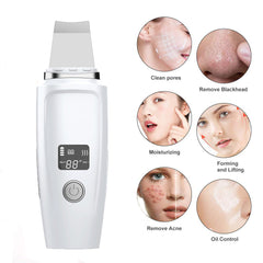 Ultrasonic facial scrub tool on a counter