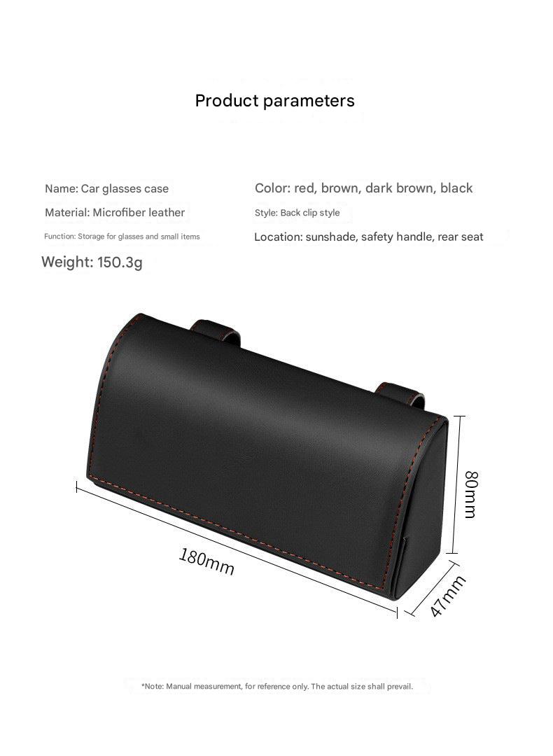 Interior view of car sunglasses holder with documents