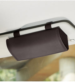 Car sunglasses holder with stylish design in light brown