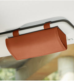 Organiser showcasing wine red sunglasses holder