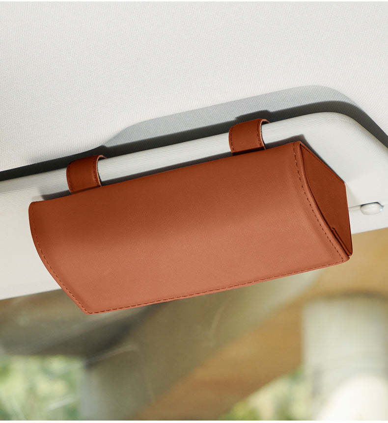 Organiser showcasing wine red sunglasses holder