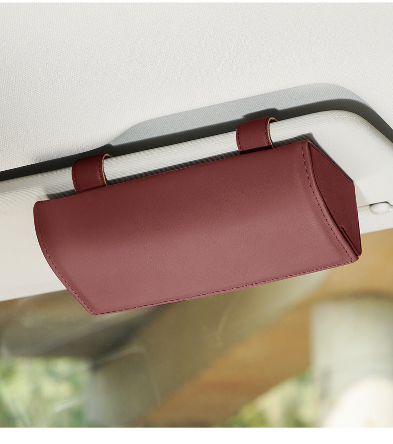 Car sunglasses holder installed in vehicle