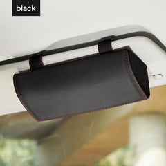 PU leather sunglasses holder with functionality