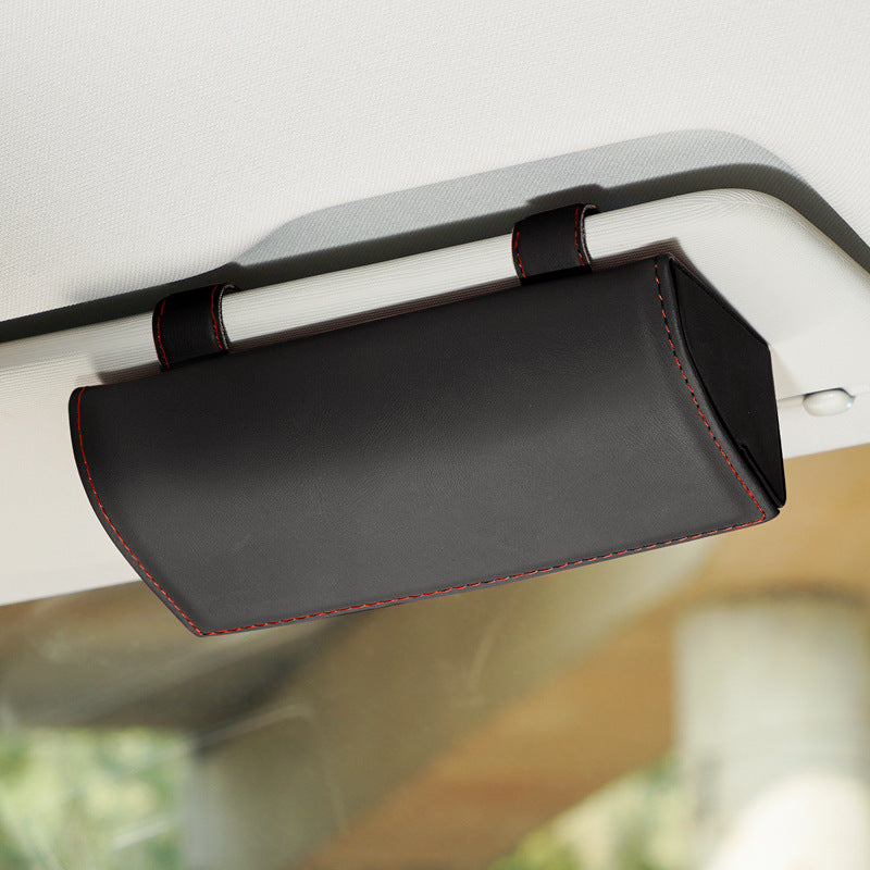 Car sunglasses holder installed in vehicle