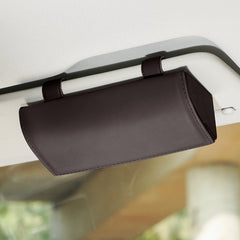 PU leather sunglasses holder with functionality