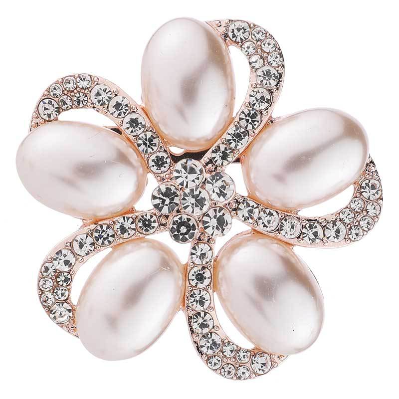elegant floral pearl brooch in multiple colours