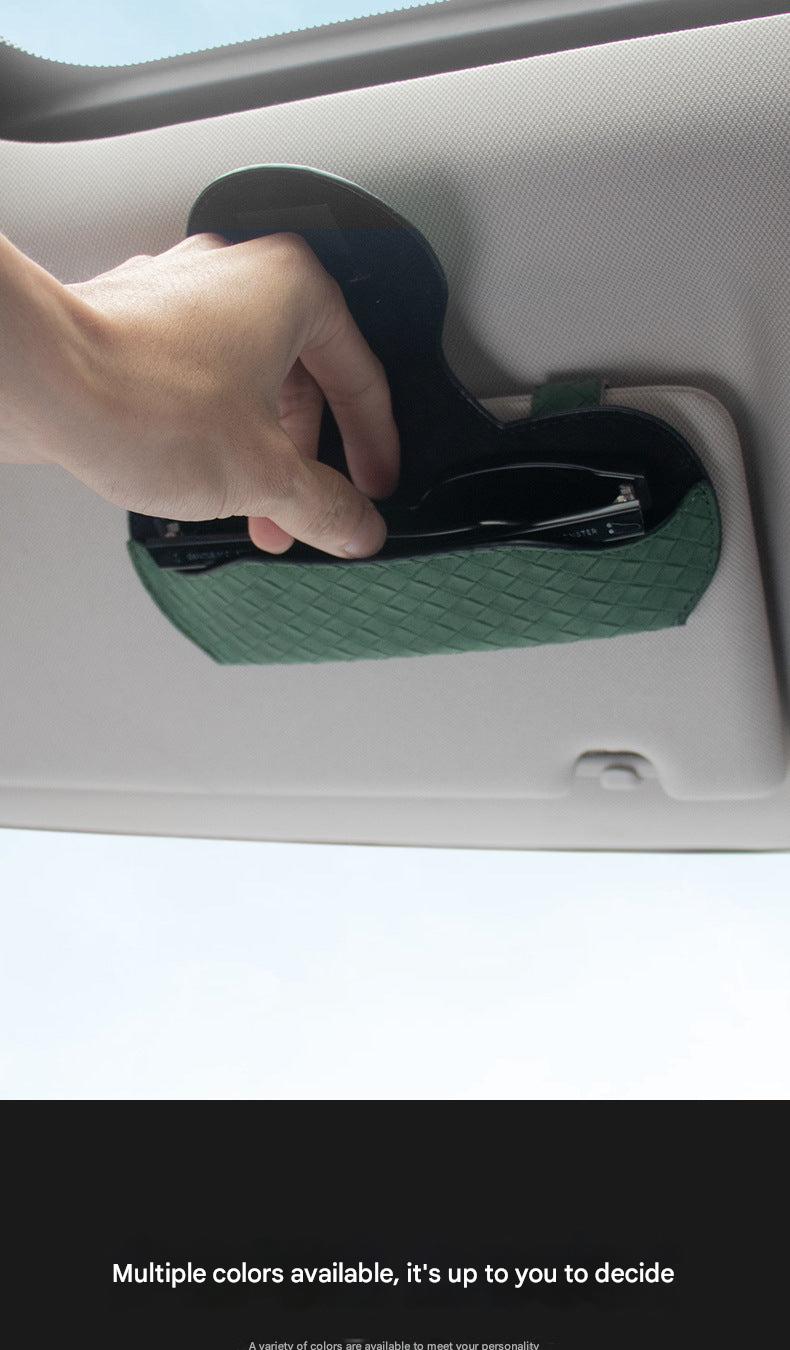 Textured leather eyewear holder