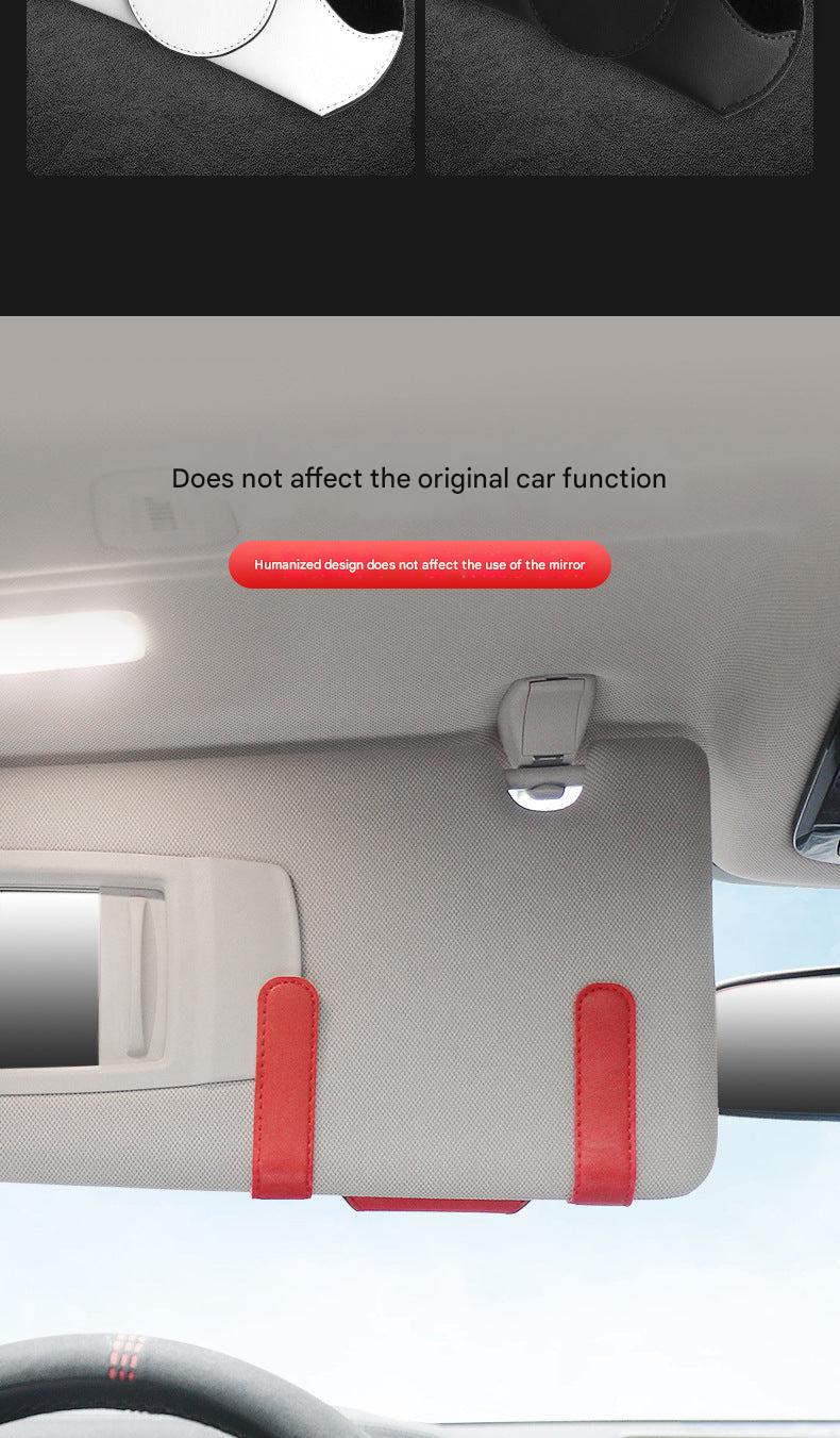 Versatile car sunglasses holder in red