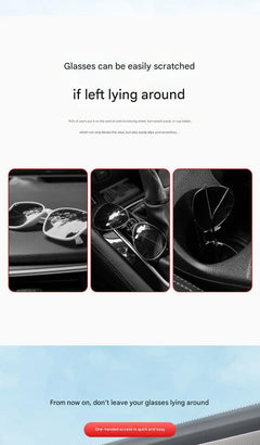Sunglasses holder attached to car visor
