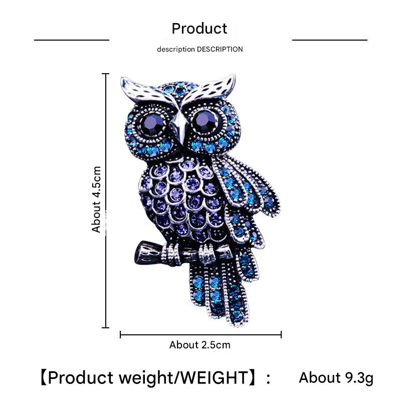 Owl Brooch on Fabric Display