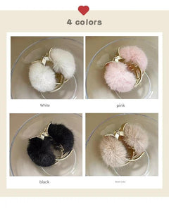 Elegant Plush Metal Hair Claw Display