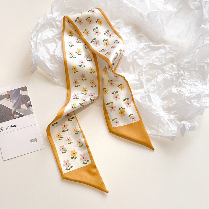 close-up of multi-functional yellow scarf