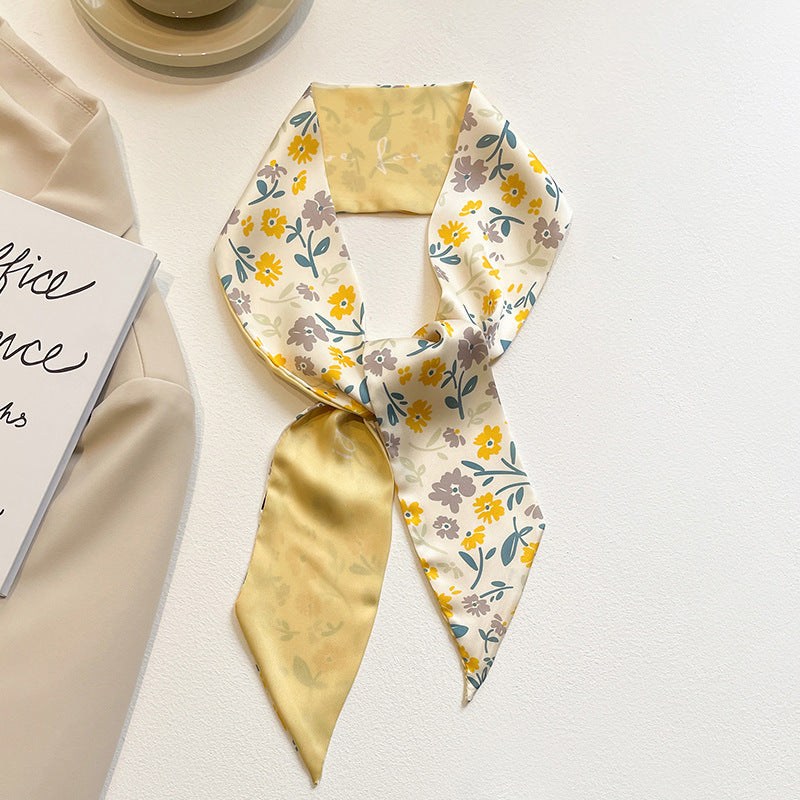 close-up of multi-functional yellow scarf