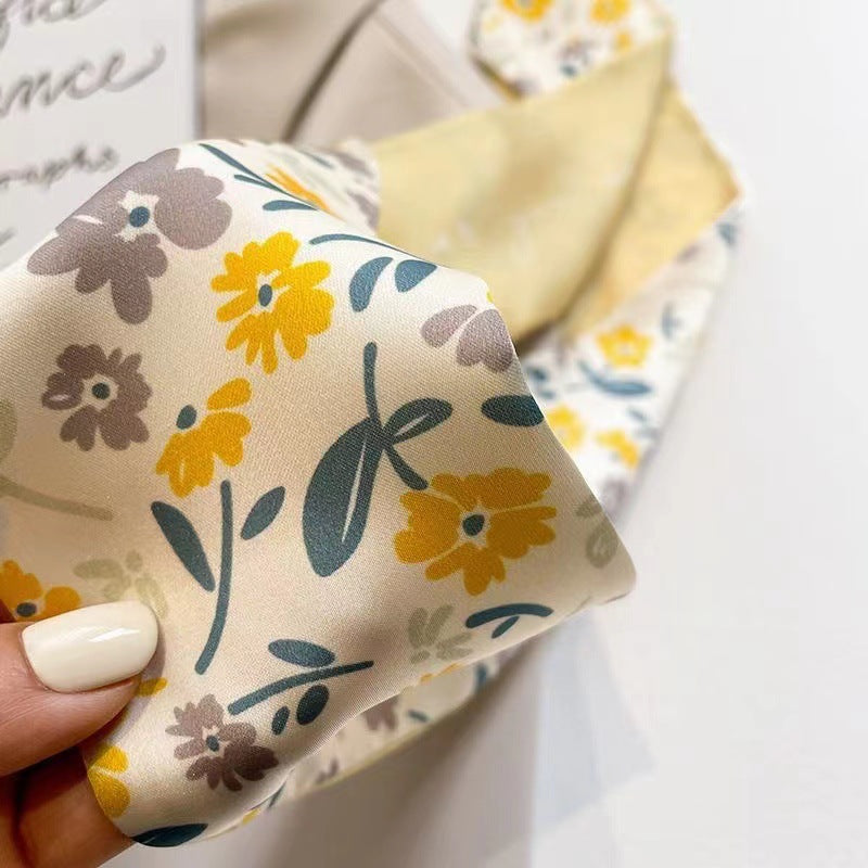 yellow hair scarf as a gift wrap