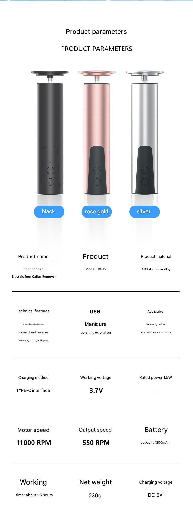 Fast-Charging Electric Foot File image 3