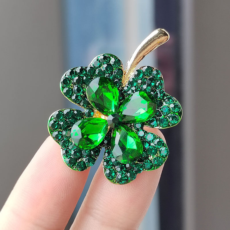 Stylish cat eye gem brooch on fabric