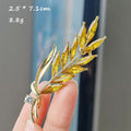 Close-up Image of Crystal Wheat Ears Brooch