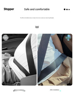 Durable leather adjustable car seat belt clip