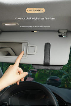 Front view of PU leather car sunglasses holder