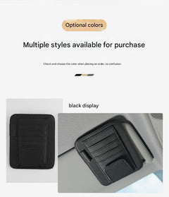Elegant beige PU leather glasses holder in vehicle