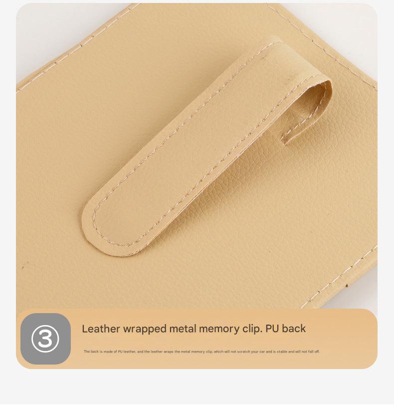 Textured surface of PU leather car sunglasses holder