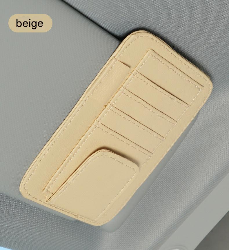Car glasses holder on sun visor - black colour