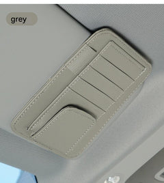 Front view of PU leather car sunglasses holder
