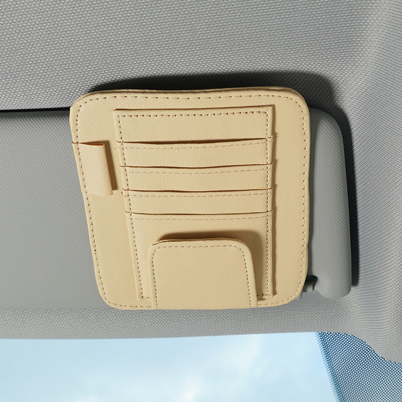 Easy clip-on car sunglasses storage solution