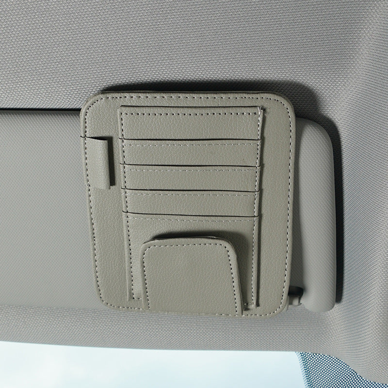 Car interior showcasing sunglasses holder