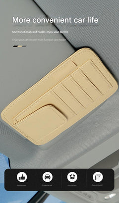Textured surface of PU leather car sunglasses holder