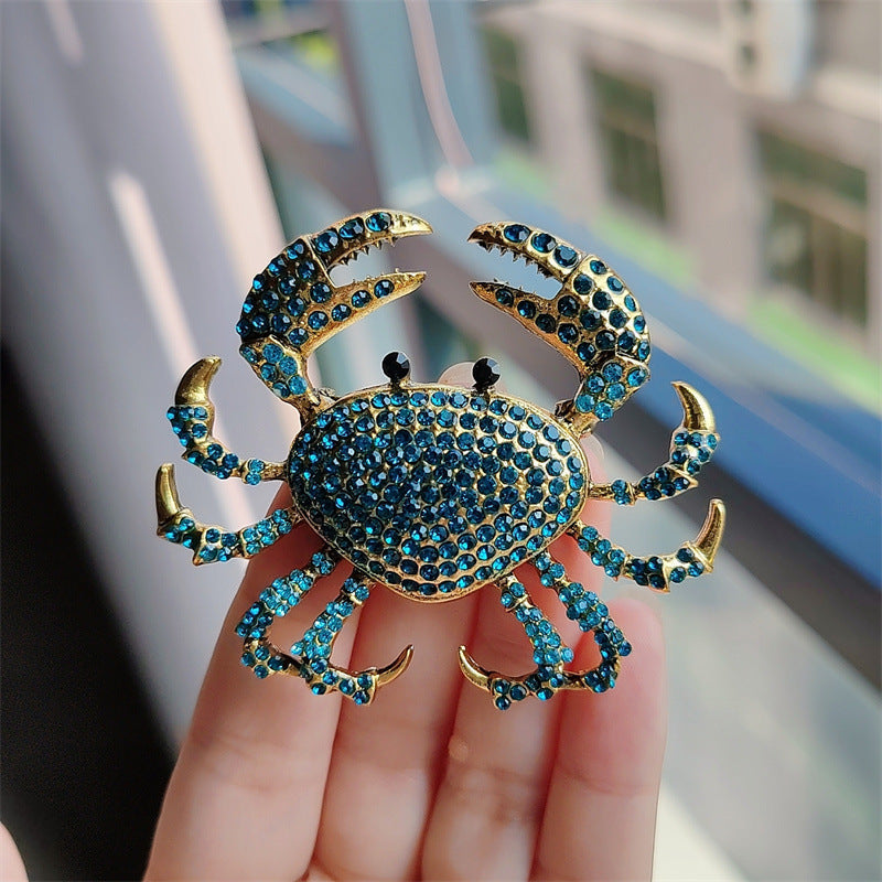 Stylish Alloy Crab Brooch in Red colour