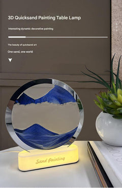 3D Sand Lamp showing colourful lighting effect